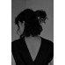 Monk & Anna ľanová scrunchie gumička- linen black